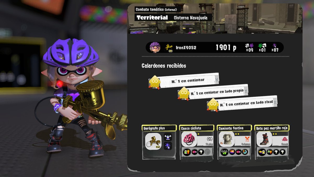 IronX9052's tweet image. #Splatoon3 #NintendoSwitch 
#ReyCalamar @SplatoonES 
Esto es lo máximo que puedo hacer