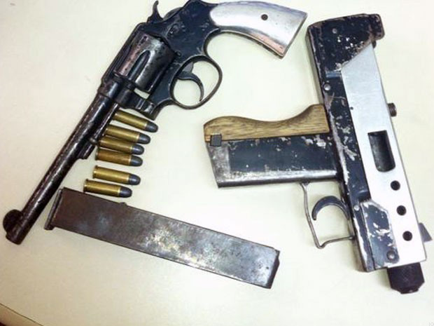 Not much information on these, but we got a pretty nice revolver and homemade submachine gun( Looks like it's modeled around MAC-10) seized by police in Brazil.