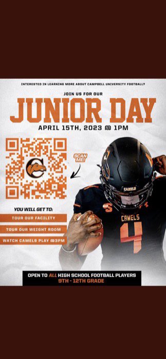 phinnell23's tweet photo. I Will be at Campbell University April 15 🙏🏿
@FrankWjr13 @AnaeCoach @coachSamGreiner @Coach_Swagg4 
@WCLionsRecruits https://t.co/MPoEi45n0a