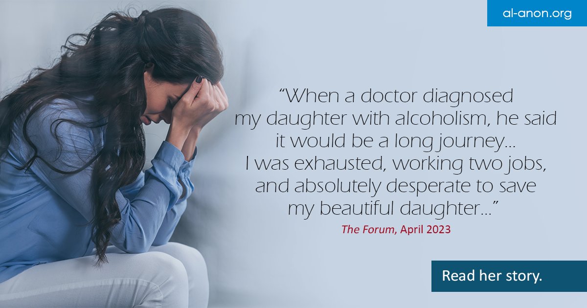 AlAnon_WSO's tweet photo. Al-Anon Family Groups helps anyone affected by someone’s #alcoholism. Find out how this mother used #AlAnon's principles to help her recover from her daughter’s #AlcoholMisuse:
🔹 https://t.co/so67GSukU0
#alateen #AA #familyrecovery #12Step #AlcoholAwarenessMonth https://t.co/JZAKeVyf3K