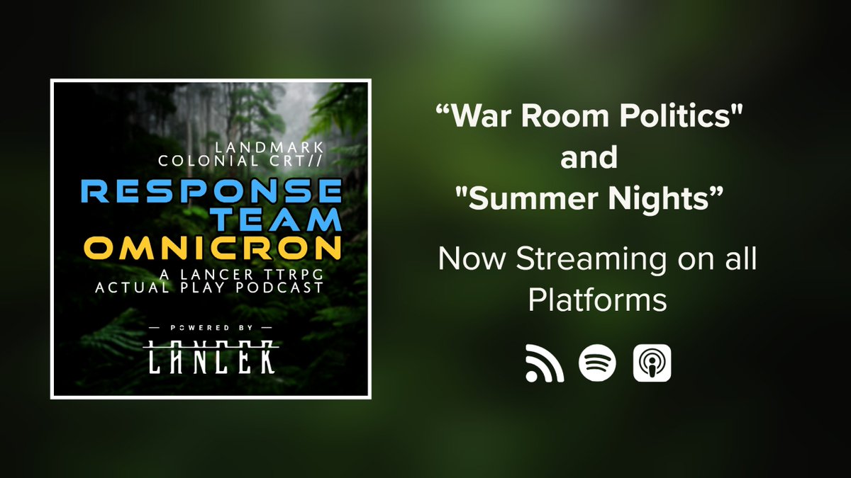\TRANSMISSION INCOMING\

"War Room Politics, Early Summer, part 3" &amp; "Early Summer Downtime, part 1" available now!

The team is debriefed after the SSC interrogation. Winston talks strategy. Olivia makes a friend. Balthazar inspires the locals.

W/ <a href="/daunt_lys/">Lys 💫 GM COMMS OPEN 🎲</a>

#ttrpg #LancerRPG
