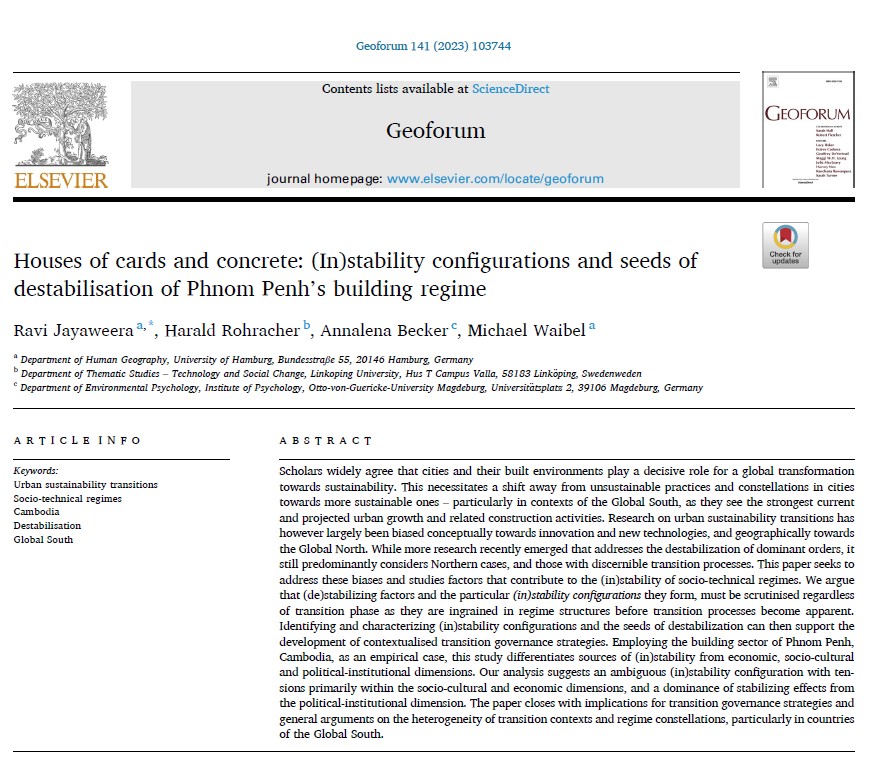 Very happy to see this paper published in #Geoforum. Here, we propose the analysis of (de)stabilizing factors of socio-technical regimes and the resulting (in)stability configurations to develop contextualised transition strategies.
authors.elsevier.com/a/1gr3n3pILd%7…