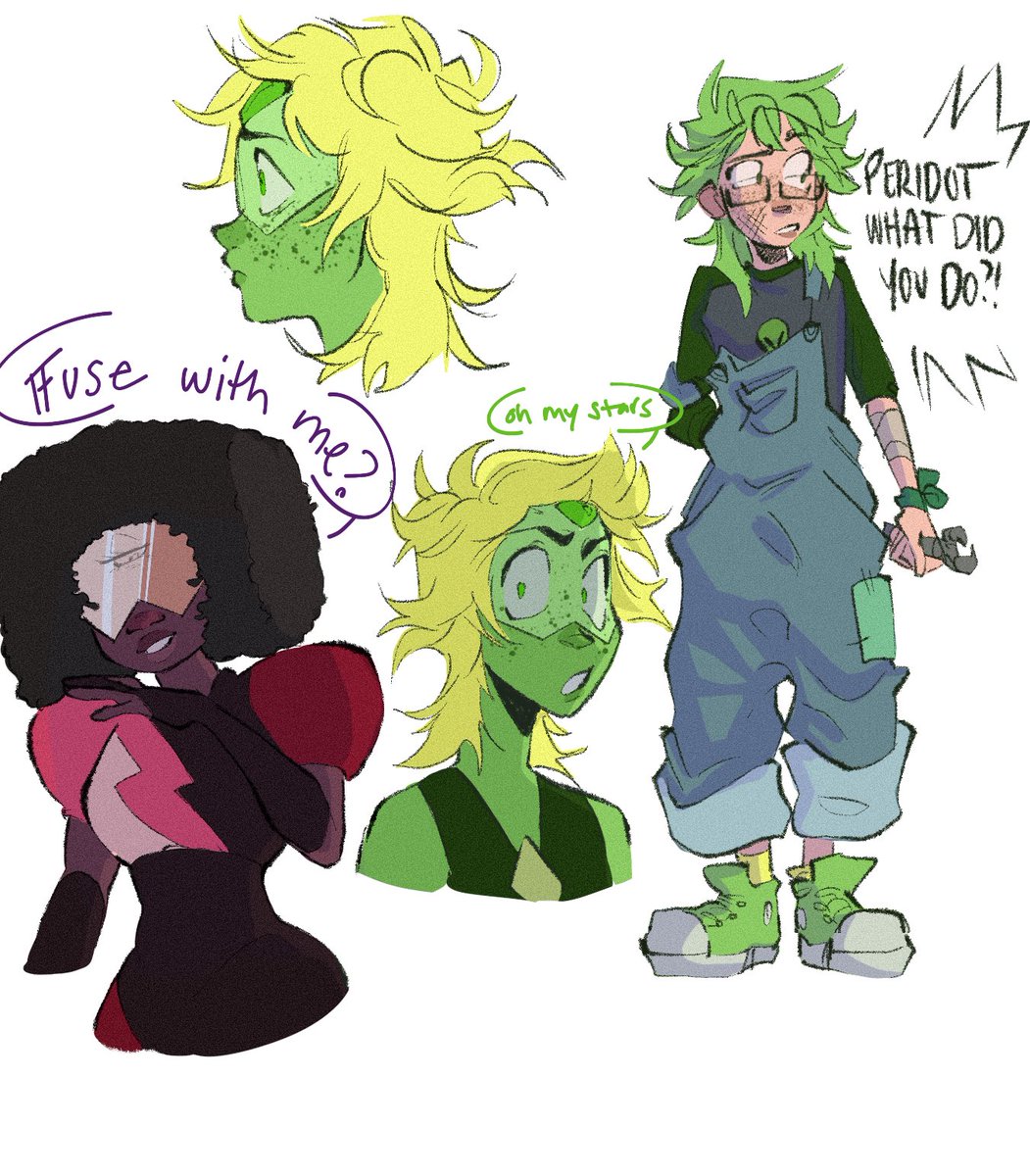 sketchyvero's tweet photo. Old obsessions keep coming back 😭 #StevenUniverse #peridot https://t.co/k4Vdjd1kX1