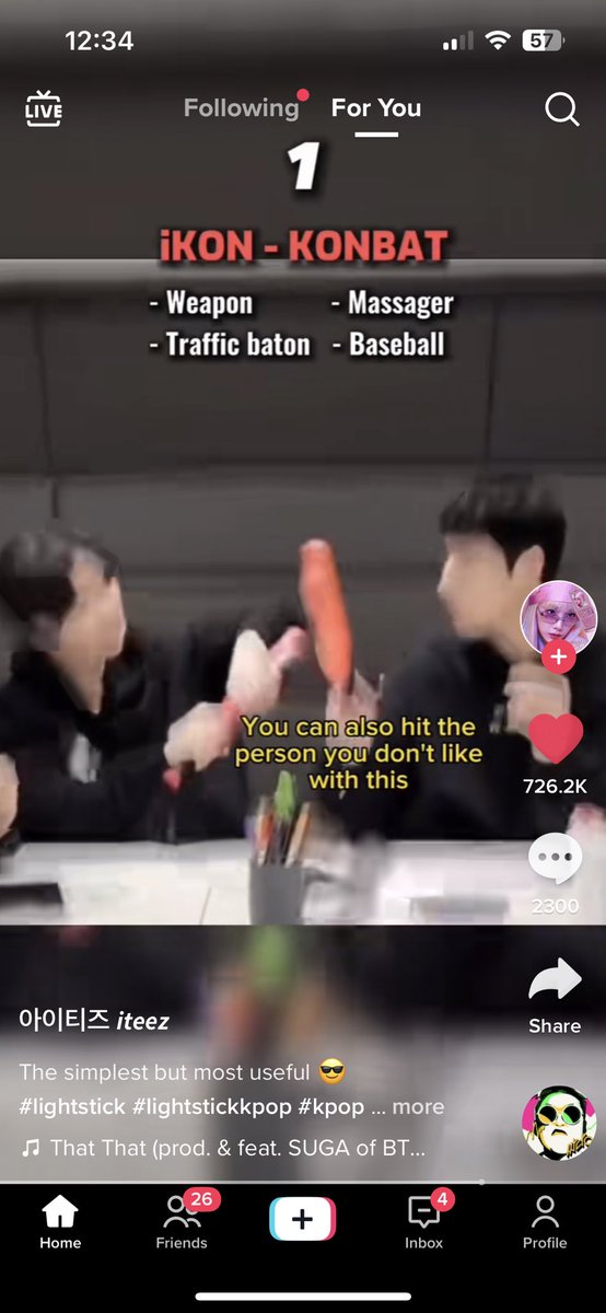 cstanacc's tweet photo. I saw a tiktok vid with 726,000+ likes where Konbat is #1 in Top 5 Multi-functional Lightstick 😆

https://t.co/epNeMrO0xI

@iKONIC_143 #iKON #아이콘 https://t.co/nm50lkZm1T