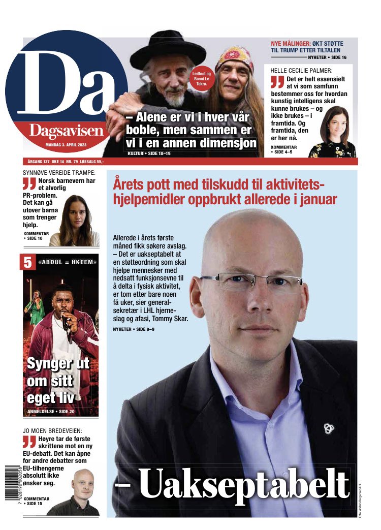 <a href="/Dagsavisen/">Dagsavisen</a> i dag: Navs ordning som skal bidra til at mennesker over 26 år med nedsatt funksjonsevne skal få delta i fysisk aktivitet, må styrkes #lhl #lhlhjerneslagogafasi #slagleder <a href="/FFOtweet/">FFO - Funksjonshemmedes fellesorganisasjon</a> <a href="/Ungefunk/">Unge funksjonshemmede</a> <a href="/Handikapforbund/">Handikapforbundet</a> <a href="/LHLorg/">LHL</a> @stiftelsendam <a href="/ParorendeAllian/">Pårørendealliansen</a> @hjerneradet