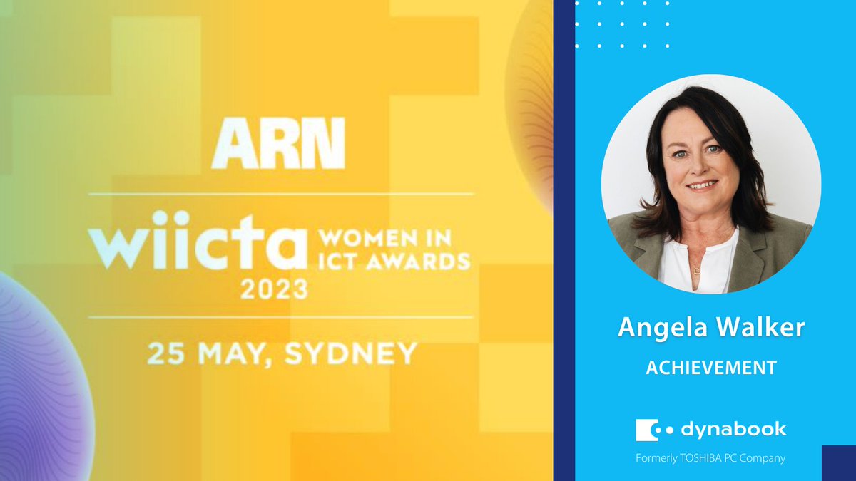 Congratulations to Angela Walker, General Manager at Dynabook ANZ, for being announced as a finalist for the Achievement Award in the ARN - Women in ICT Awards 2023 🎉

#ICT #ITNews #ARN #WIICTA #WomeninICT #Dynabook #DynabookANZ #WeAreDynabook
