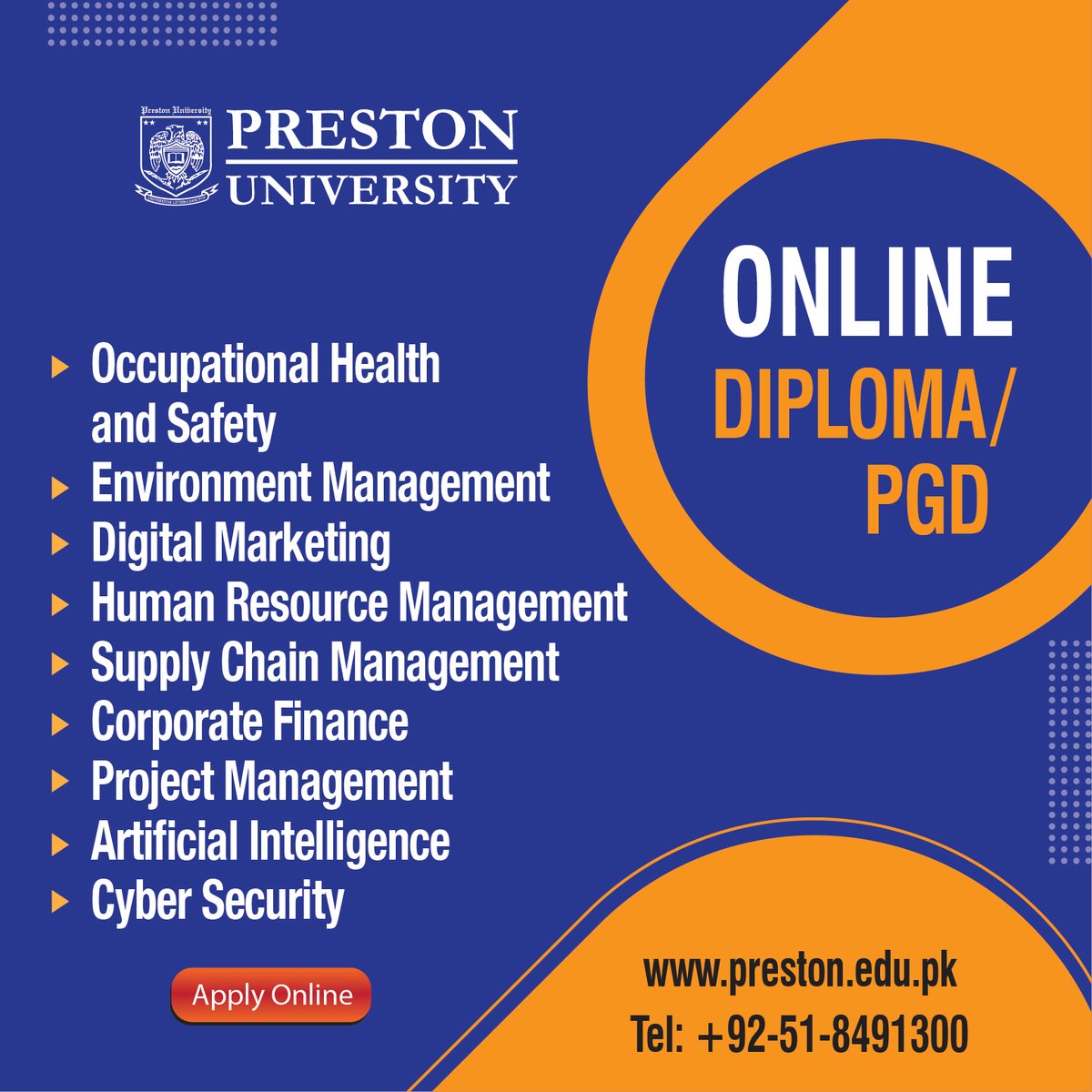 PrestonUni's tweet photo. 𝗔𝗗𝗠𝗜𝗦𝗦𝗜𝗢𝗡𝗦 𝗢𝗣𝗘𝗡 𝗜𝗡 𝗢𝗡𝗟𝗜𝗡𝗘 𝗗𝗜𝗣𝗟𝗢𝗠𝗔 &amp; 𝗣𝗚𝗗 𝗣𝗥𝗢𝗚𝗥𝗔𝗠𝗦
Apply Now at https://t.co/8Ifhw52N0V

For details, whatsapp us or visit the website link: 
https://t.co/wp64sD9kni https://t.co/EwJOGZskNH