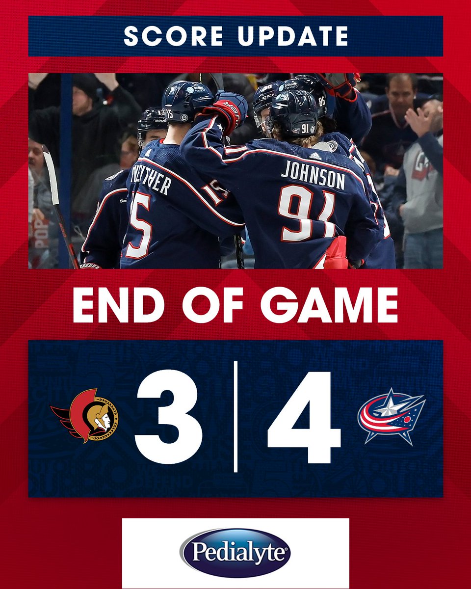 BlueJacketsNHL's tweet image. OT DUBBBB

@pedialyte | #CBJ