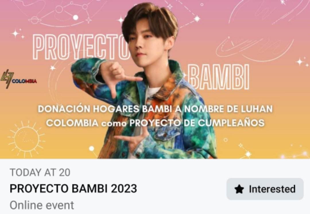LuHan_Colombia's tweet photo. #ProyectoBAMBI 2023
LUFAN 💛 nuevamente traemos este proyecto de cumpleaños para nuestro #LuHan, toda la información en el evento: https://t.co/7Z26egAJYR
LUHAN COLOMBIA https://t.co/YJDlLDnQkh