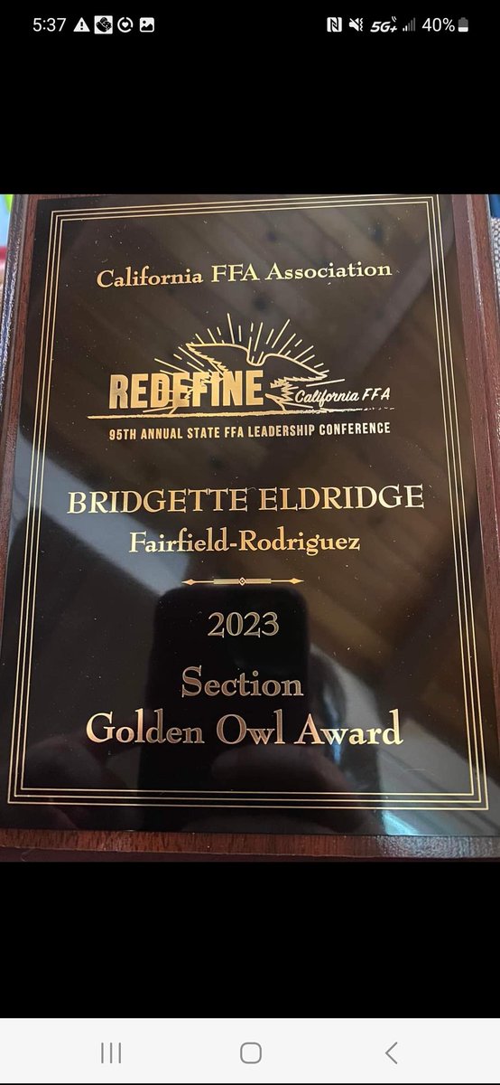 So proud of Rodriguez High School FFA Advisor, Ms. Bridgette Eldridge, on her Sectional FFA honor. She is an amazing teacher who is providing awesome leadership opportunities for her students! @kristencherry26 @CoreyKrisc @FairfieldSuisun @hollybee_smilin