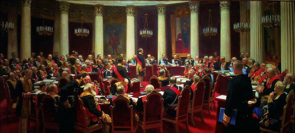 Ceremonial Meeting of the State Council on May 7, 1901, 1903 #realism #ilyarepin wikiart.org/en/ilya-repin/…