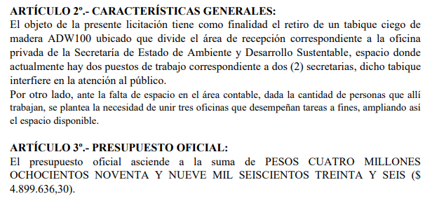 El candidato a intendente para Rivadavia, Francisco Guevara, realizará cambios en las oficinas de Medio Ambiente en el Centro Cívico por casi 4.9 millones de pesos. ¿Los cambios? Eliminar 3 tabiques de madera y 1 puerta. ¿Ven que la plata sobra? ¿Esto queremos para Rivadavia?