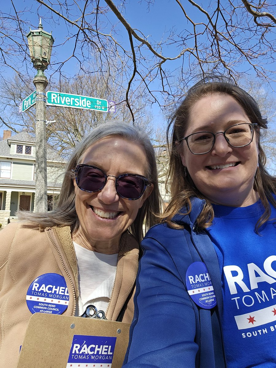 Samesies! @cherylnix57_nix and I had SO MUCH FUN today talking with voters about Rachel Tomas Morgan <a href="/bforsbcityclerk/">Bianca Tirado</a> <a href="/SBMayorMueller/">Mayor James Mueller</a> Canneth Lee, and Karen White. Team work! 💪#southbend
