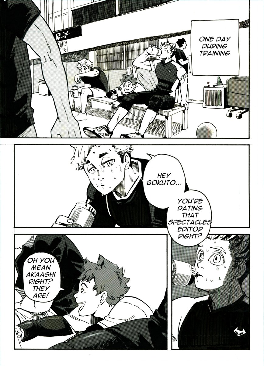 VolleyboysW's tweet photo. Bokuto Shock (1/4) or how BokuAka got together. #Haikyuu #BokuAka #akaashikeiji #bokuto #MSBY https://t.co/FWcrAg4CVp