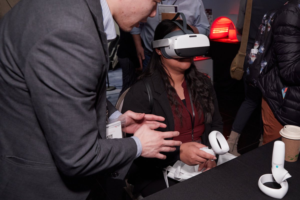 BrennanSpiegel's tweet photo. Doctors from around the world converged at #CedarsSinai last week to learn how #VR, #AR &amp; #MR are being used in healthcare. Amazing energy at our "Virtual Medicine" conference as we explored the future of medicine in the #Metaverse. Thanks to the >370 registrants who joined. https://t.co/IjXaJDnVTm
