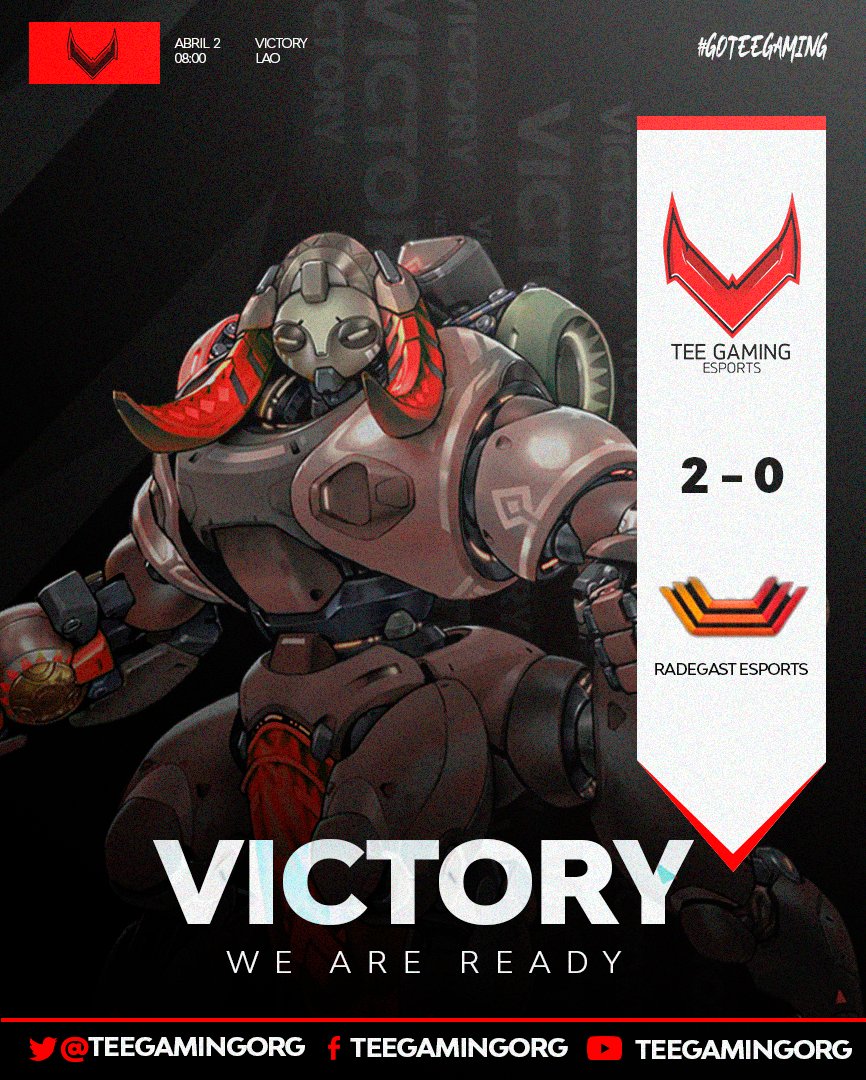 TeeGamingOrg's tweet photo. VICTORIA!!!   2️⃣➖️0️⃣
iniciamos con el pie derecho en #LAO 🔝líderes de grupo
📺 @DeporteDigitalH @XZEAL_GAMING 
🆚 @RadegastEsports 
🎙️ @beta_wicho @CasterTitan
📋👤
@KyoHyperSm 
@Espectro400
@JrKratosj1123 
@BlinkDiff 
@Skull_nvr 
@Landaseikuwu 
@Yubel4u  
@Daanthee_unu 
VAMOS CHICOS!!!
Tee Gaming 
"LA PIEL DE LOS CAMPEONES"
DG: @Zaycro_Designer
Se agradecen ❤️🔁