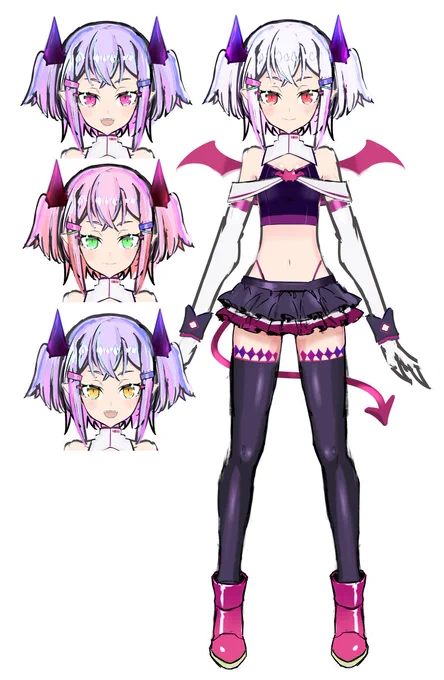 創作Live2dモデル案勢いで描いたにしては割と良い気がする 