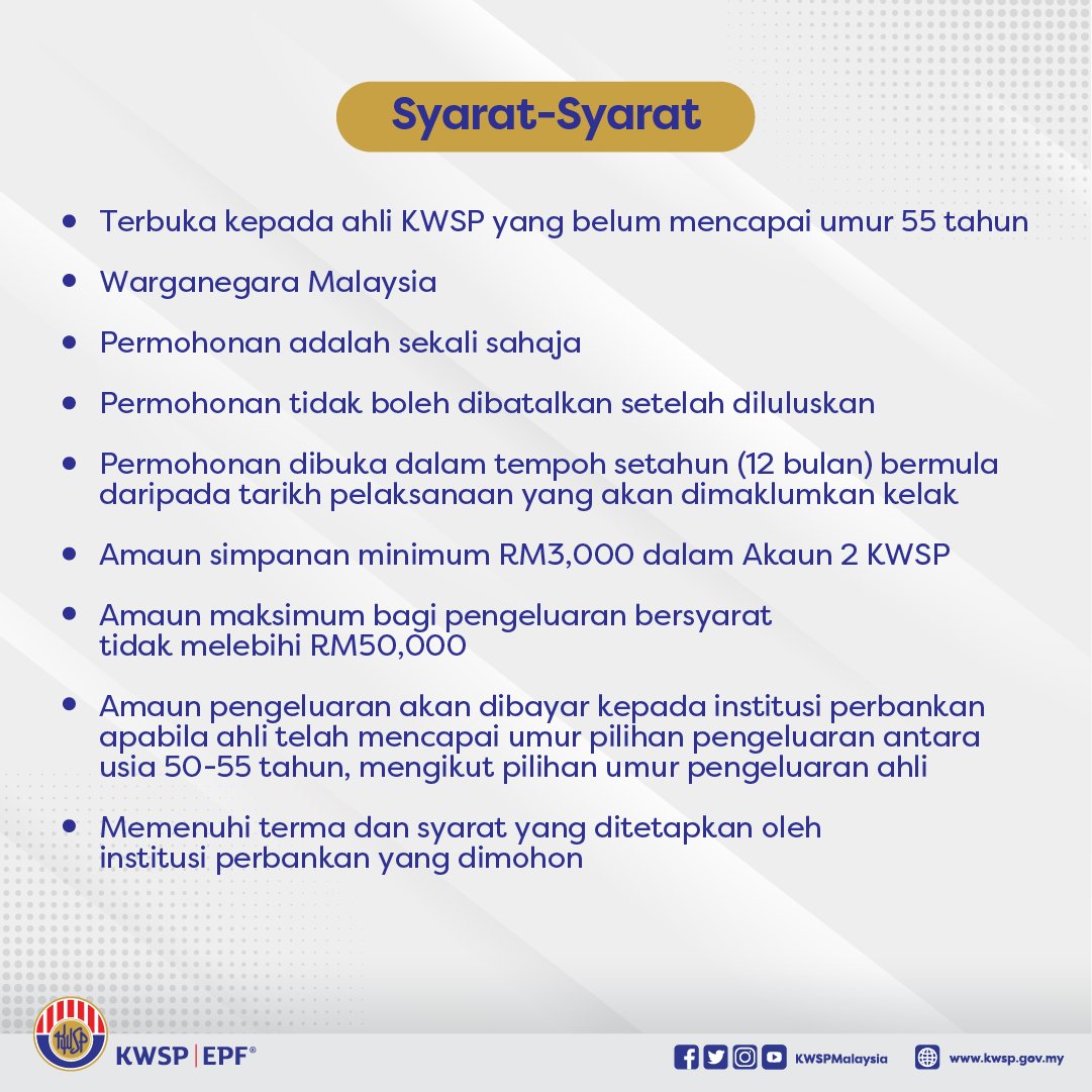 KWSPMalaysia's tweet photo. Lanjutan daripada pengumuman Kementerian Kewangan melalui kenyataan akhbar bertarikh 21 Mac 2023, KWSP telah memperincikan mekanisme serta terma dan syarat bagi Fasiliti Sokongan Akaun 2 (FSA2).
 
Maklumat lanjut di https://t.co/gqD2sH8u7c

#KWSP #KWSPInfo https://t.co/HZz15S2cMu