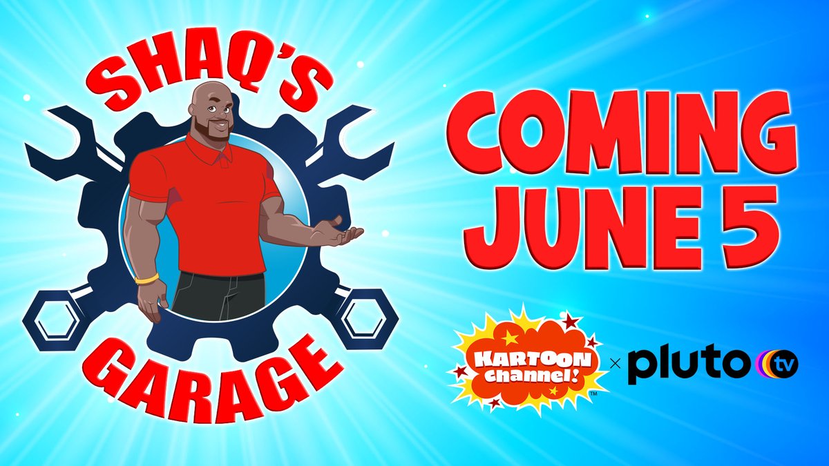 KartoonStudios's tweet image. Start your engines! Shaq's Garage is coming to Pluto June 5! Get ready for cool cars, big action, bigger laughs and the Big Diesel himself, @Shaq! Read more about #ShaqsGarage here: gnusbrands.com/news/press-rel…