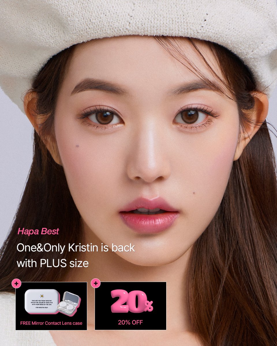 Hapakristin_SEA's tweet photo. HAPAKRISTIN ALL-TIME BEST ITEM : One&Only Kristin is back with PLUS SIZE ➕
Benefit 1 : 20% OFF Launching Event
Benefit 2 : FREE Contact Lens Case when you purchase One&Only Kristin Plus
https://t.co/JxTDMmwL0x
#WonYoungLens #CircleLens #BrownLens #คอนแทคเลนส์ https://t.co/s171Y05wX0