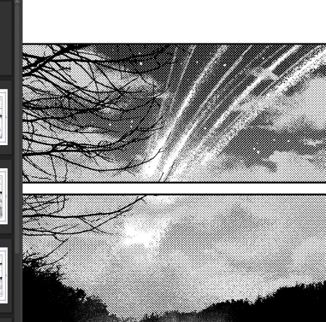 「夜空の雲の隙間から彗星が見えている」という描写に挑戦しております。 難しい!!