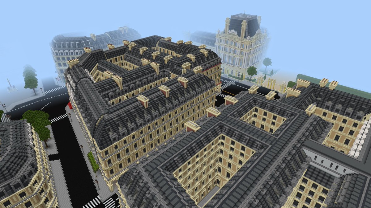 CoolmanBuilds's tweet photo. Is this Minecraft or real life? #Minecraft #Paris #Haussman #French #architecture #noshaders https://t.co/HWKDXgxHa4