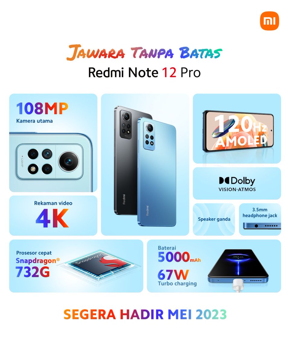 ZionsAnvin's tweet photo. Redmi Note 12 Pro 4G key specs
#Redmi #RedmiNote12Pro #RedmiNote12Pro4G https://t.co/QmXc0onpWM