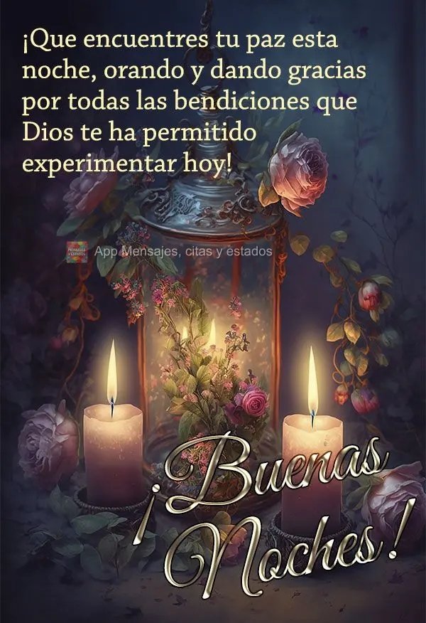 ¡Que encuentres tu paz esta noche, orando y dando gracias por todas las bendiciones que Dios te ha permitido experimentar hoy!

¡Buenas noches!
<a href="/Rickette21/">Ricky</a> <a href="/Luisgoy1988/">Luisgoyo</a> <a href="/joseramonlucen2/">jose ramon lucena</a> <a href="/GrygnerL/">Grygner Lucena</a> <a href="/Olinto012/">Jose Gomez</a> <a href="/Orlinda66550281/">Orlinda</a> 
#DomingoDeRamos