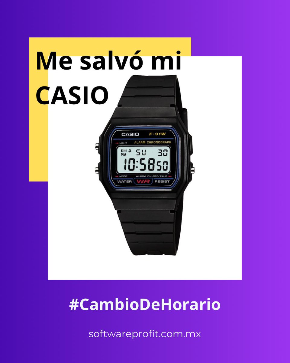 SoftwareProfit's tweet image. RT si te salvó tu #Casio 🤣#CambioDeHora #cambiodehorario #HorarioDeVerano  #Telcel #Movistar #android