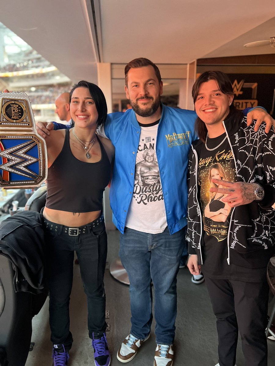 If you’re wondering where @RheaRipley_WWE & @DomMysterio35 were during this #HellInACell match at #Wrestlemania they were hanging with #ChallengeMania courtesy of #OnlyWithOnLocation!