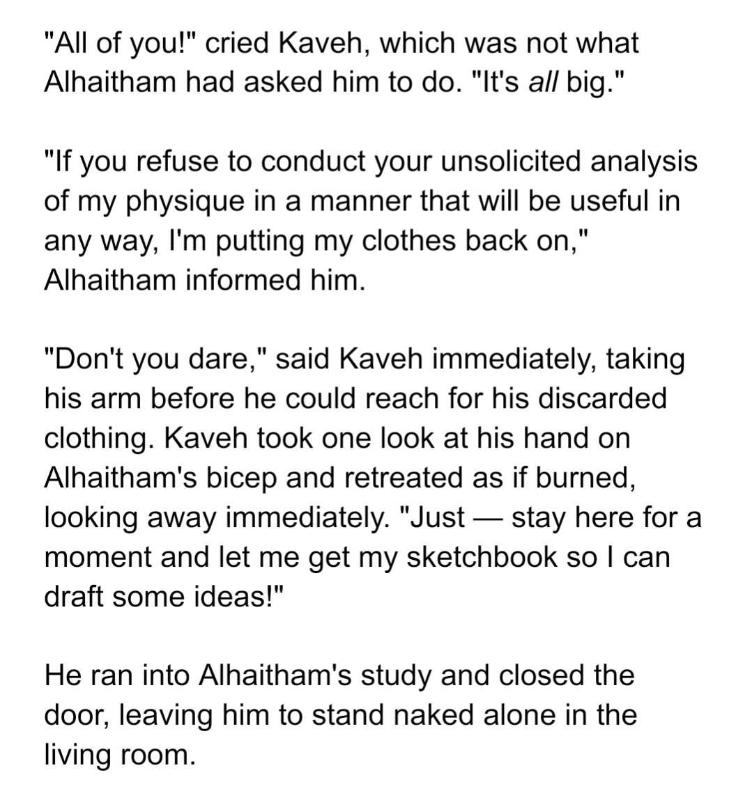 astraimpact's tweet photo. #haikaveh wip because i haven't learned my lesson... pre-canon roommate era: kaveh wants to give alhaitham a makeover https://t.co/mCSeVmRT2a