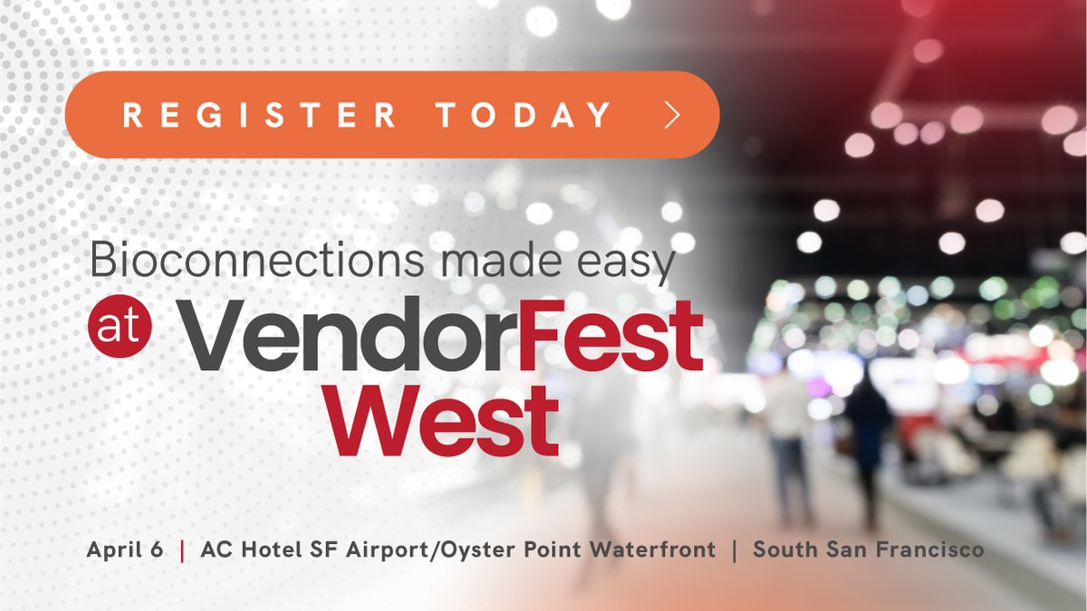 BiotechVF's tweet photo. Are your bioconnections @ #VendorFestWEST?
Network w/ @abbvie @AstellasUS @Merck
@CSL @FibroGenInc @genentech  @official_N23
@GileadSciences  @gritstonebio @ImmunityBio
@LillyPad @KitePharma @Verily @JanssenUS @MissionBio @PacBio @Roche &amp; more. 
Register https://t.co/3j9U3uBk2K https://t.co/rvxm0cPupv