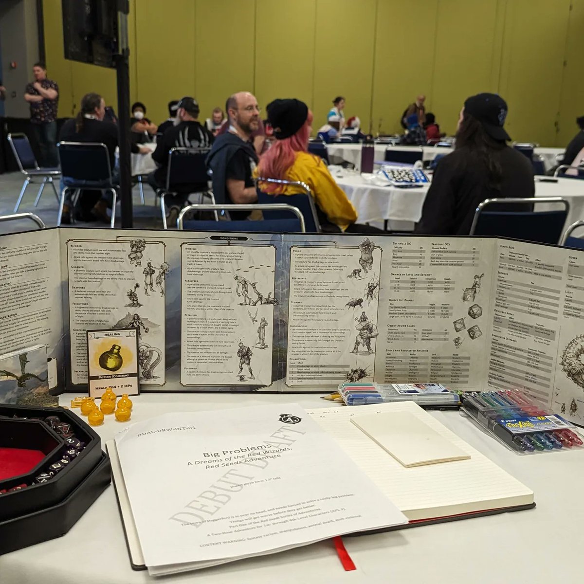 ASauceDude's tweet photo. Another @c2e2 in the books. Last time I was able to volunteer as a DM was a month before lockdown. Running AL for new folx in person is so damn satisfying. So many fun groups and great laughs. See you next year! #c2e2 #dnd #dndal https://t.co/GeGD1wWSz4