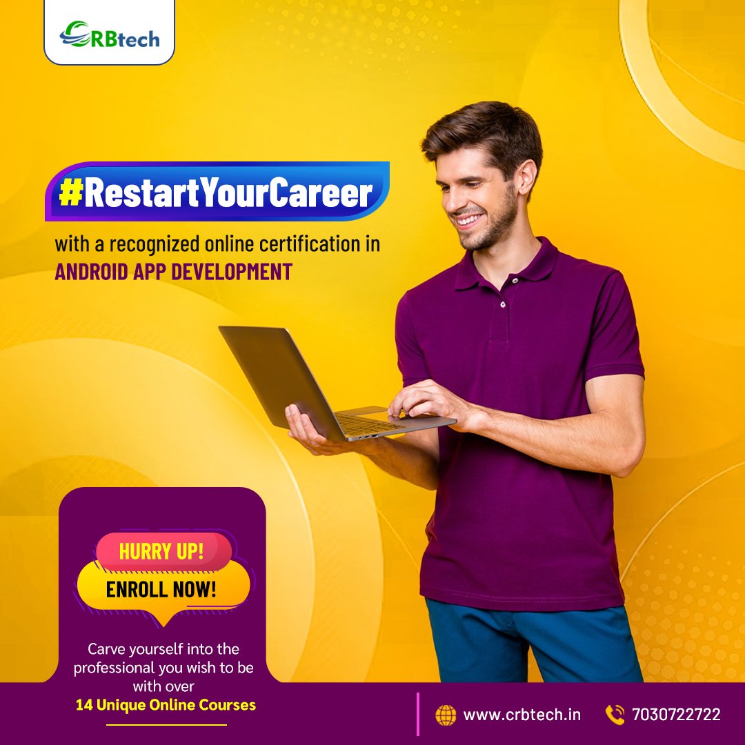 CRB_Tech's tweet image. Get the skills that will transform your career by making you an expert in Android App Development. Hurry enroll now in the Android Application Development course today.
For more details call 7030722722 or visit crbtech.in
#AndroidDevelopmentCourse
