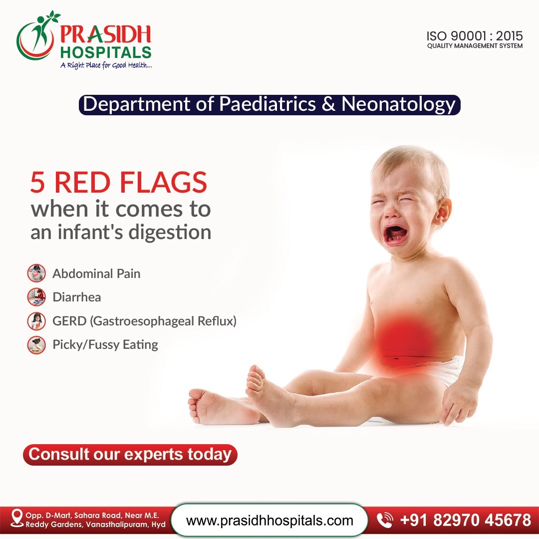 Most infant stomach aches aren't very serious. However, prolonged conditions can indicate digestive complications. There are always a few red flags parents and caregivers should watch out for. For a consultation, connect with our paediatrics department.
#PaediatricCare 
#Lowbirth