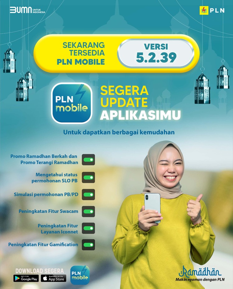 plnacehofficial's tweet photo. Assalamu'alaikum, Semangat Pagi PLNers !
Ayuks update PLN Mobile PLNers ke versi terbaru, dan sampaikan ke keluarga dan rekan tetangga untuk promo Ramadan Berkah dapat dilayanan hanya dengan PLN Mobile versi 39.
#plnaceh
#plnmobile https://t.co/gKyuB2jNqY