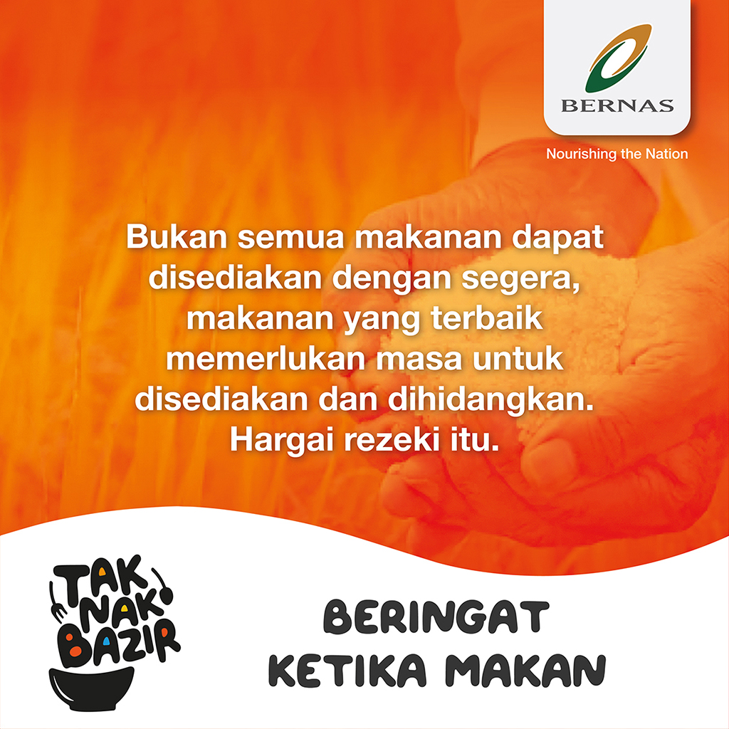 BernasOfficial's tweet photo. Beringat ketika makan. Seseorang telah bersusah-payah menghasilkan makanan yang berada atas pinggan kita.

Bukan semua makanan dapat disediakan dengan segera, makanan yang terbaik memerlukan masa untuk disediakan dan dihidangkan. Hargai rezeki itu.

#BERNAS #TakNakBazir #Malaysia https://t.co/DdayAhBtwM