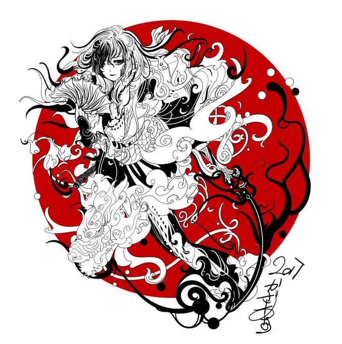 6年前の絵、服部半蔵 