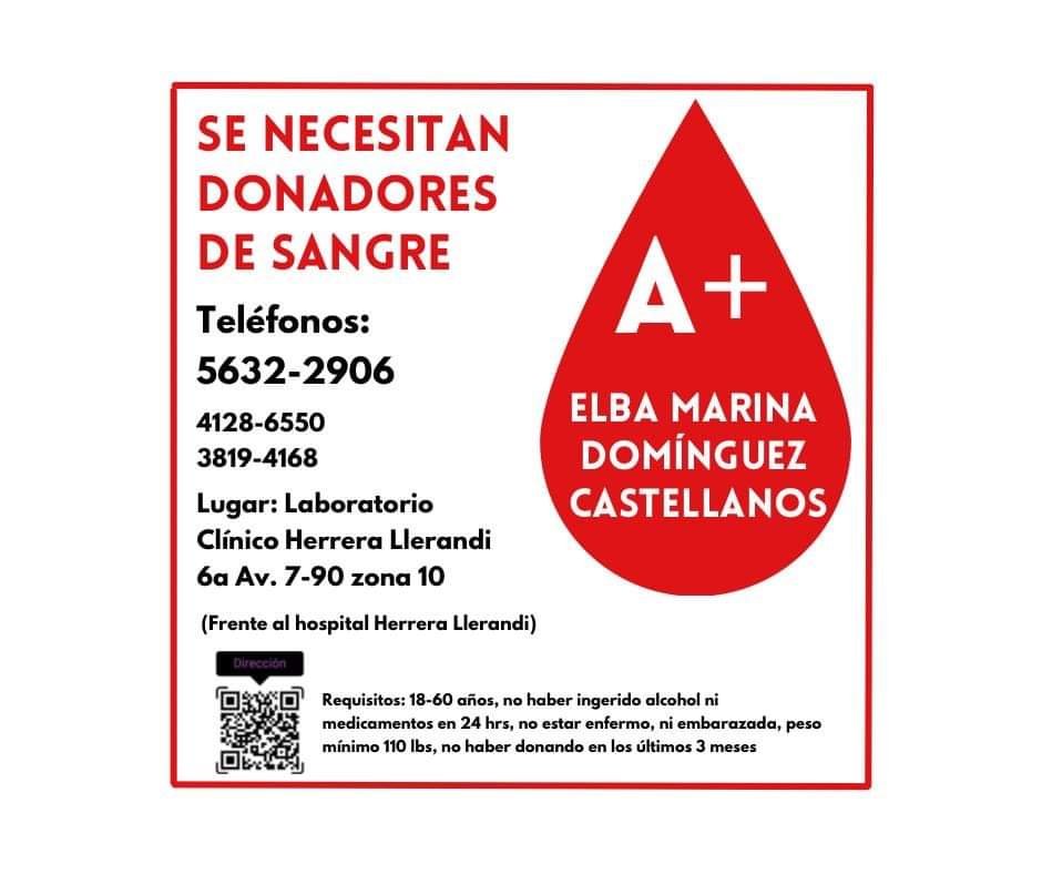 SERVICIO SOCIA L #CiudadCapital se necesitan DONADORES DE SANGRE A POSITIVO (A+) Ayudemos compartiendo!