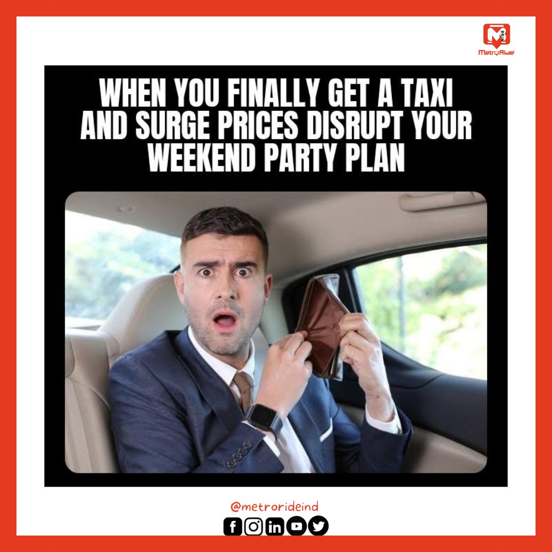metrorideIND's tweet photo. The Concept of Surge Prices does not exist at MetroRide 😉
Yes you heard that right we don’t have any surge prices. That’s why all our customers use us every single day without any worries.

#MondayMemes
#MetroMemes #TopicalHumour    #DailyCommute #ZeroCancellation #ZeroSurge https://t.co/LkYDknGlJW