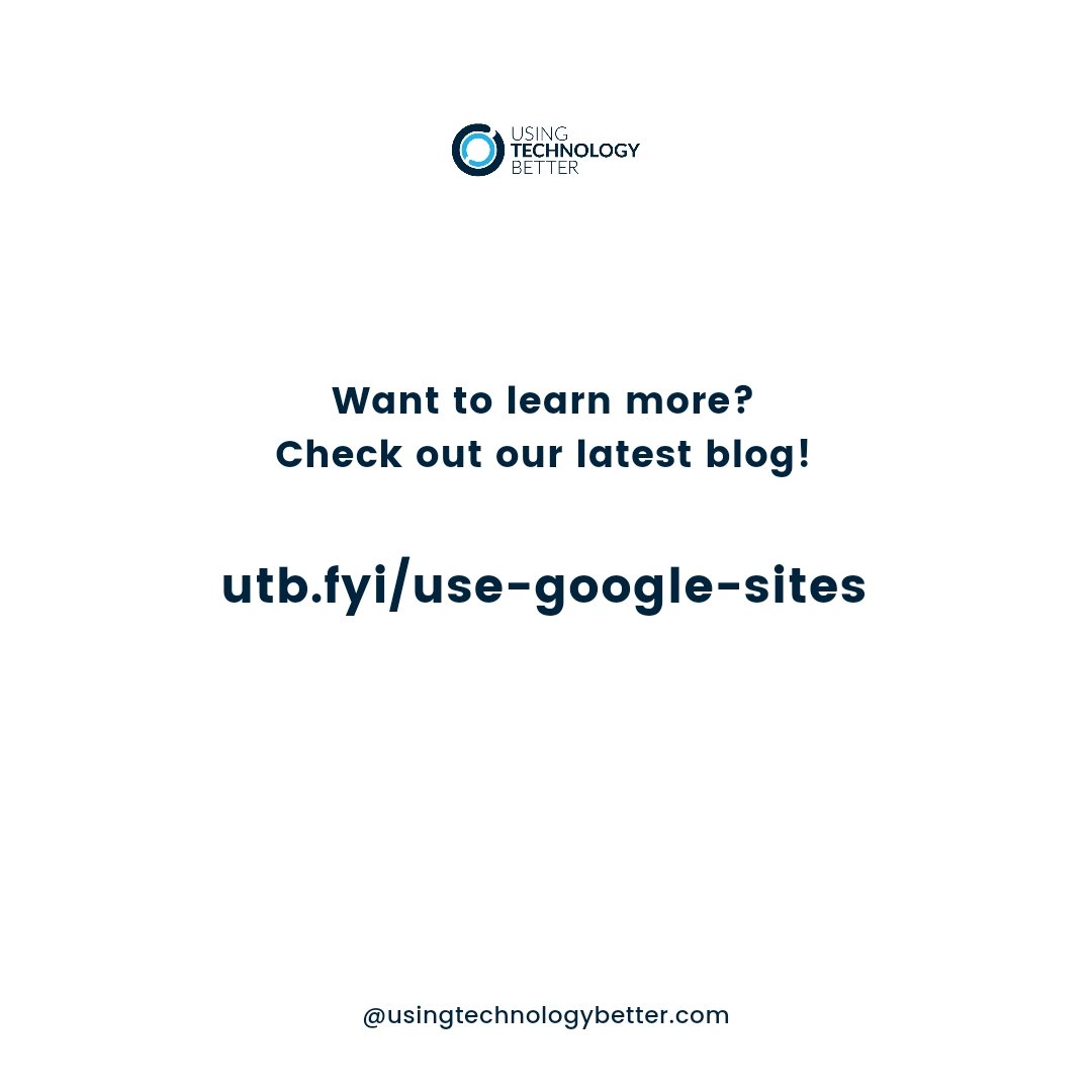 Usingtechbetter's tweet photo. Struggling to use #GoogleSites in your school?

👓 Read the blog to get effective ways on how to use it! 

#blogs #blogpost #effectivetips #edtechtips #edtech #edtechteachers #edtechteachersofinstagram #UTBEmpoweringYOU https://t.co/UaChTGvTEO