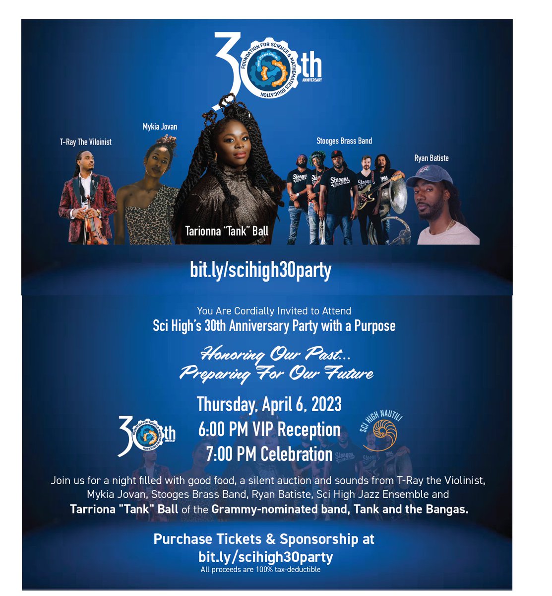 NOLAFSME's tweet photo. See you on Thursday! #SciHigh30 https://t.co/guPdS1bzlM