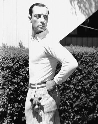 holyspacemonkey's tweet photo. @classic_film This was a great tournament! I wanted Edward G. Robinson to win, but I love Buster Keaton too! (I hope this photo displays in a way that shows the puppy in his pocket!) #NeverNominatedActor https://t.co/h9D7CDjUT0