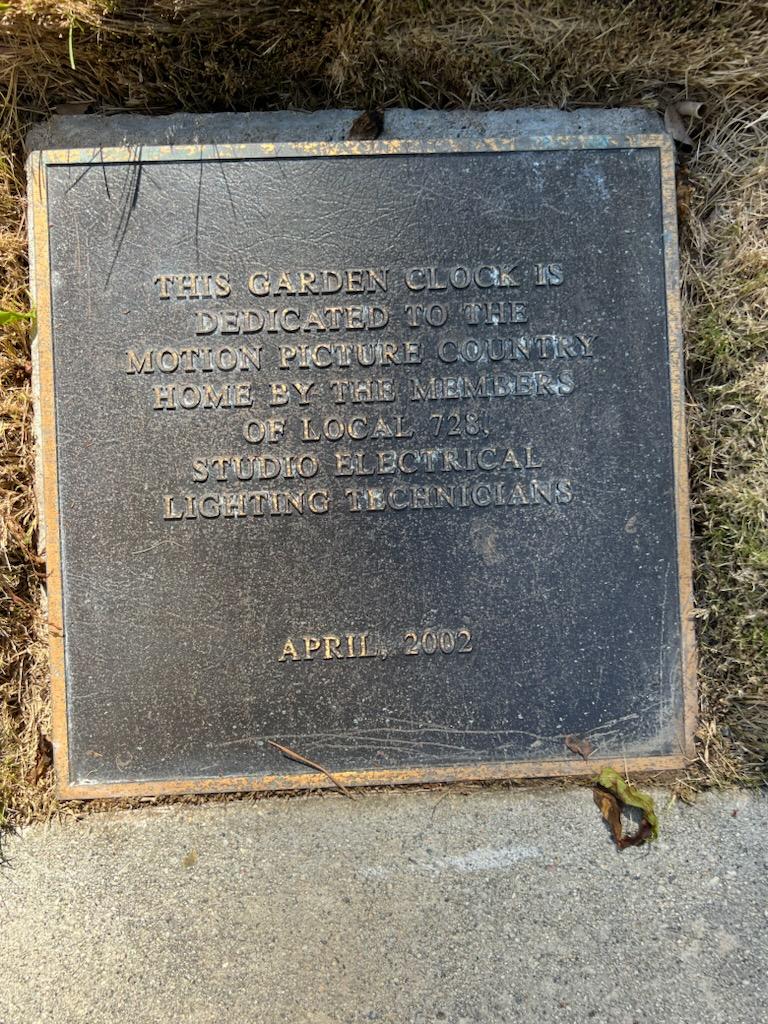 MPTF's tweet image. This weekend we were very happy to welcome our friends from @iatse #Local728 for a board meeting here at MPTF, where they reunited with the garden clock they dedicated in the heart of our campus in 2002. 📷: @jenclymer / Louie Anchondo