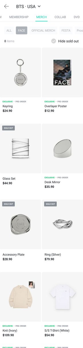 지민 (Jimin) 'FACE' Official Merch current status Global - Plate