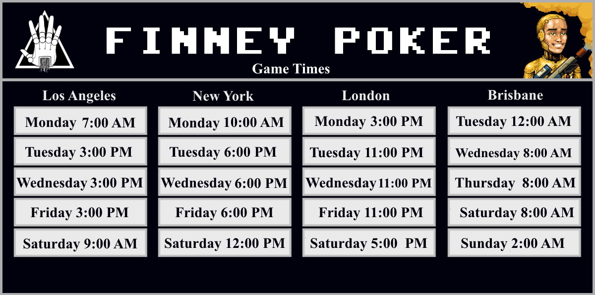 pokerfinney's tweet photo. Updated Schedule!
All you #Ordinals folks are welcome, 
you don't need a Finney to play!
See you there! https://t.co/YvXivg1BbT