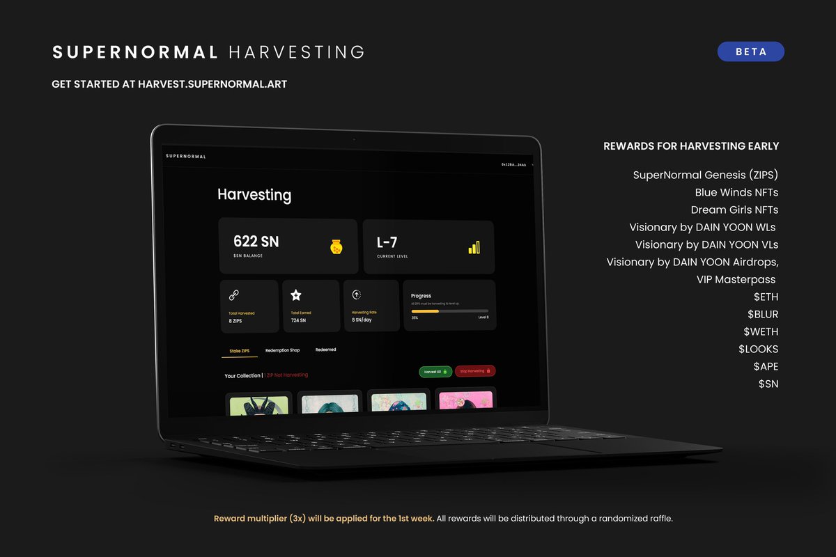 🎉 SuperNormal Harvesting Beta is now live! 🎉 Head to harvest.supernormal.art to start harvesting your ZIPS!

A thread 🧵 ⬇️