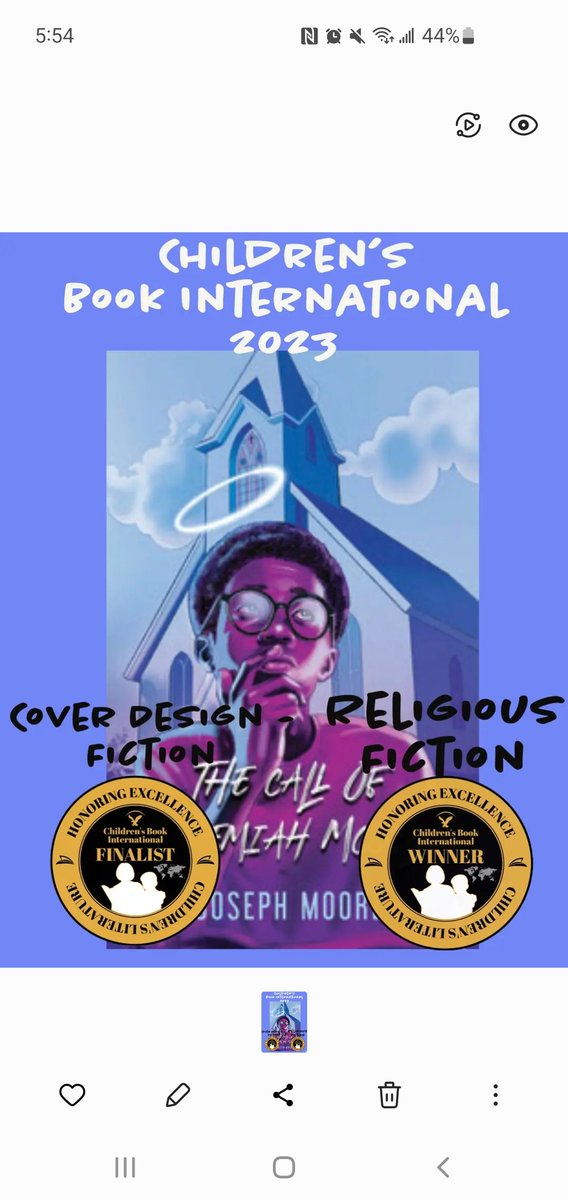 jlmoore1988's tweet photo. So blessed this evening to be chosen as best Religious Fiction from Children Book International Awards!!! 
To God be the Glory.
Amen and Amen!!!
@realAWAwards https://t.co/7axiVFxa0p