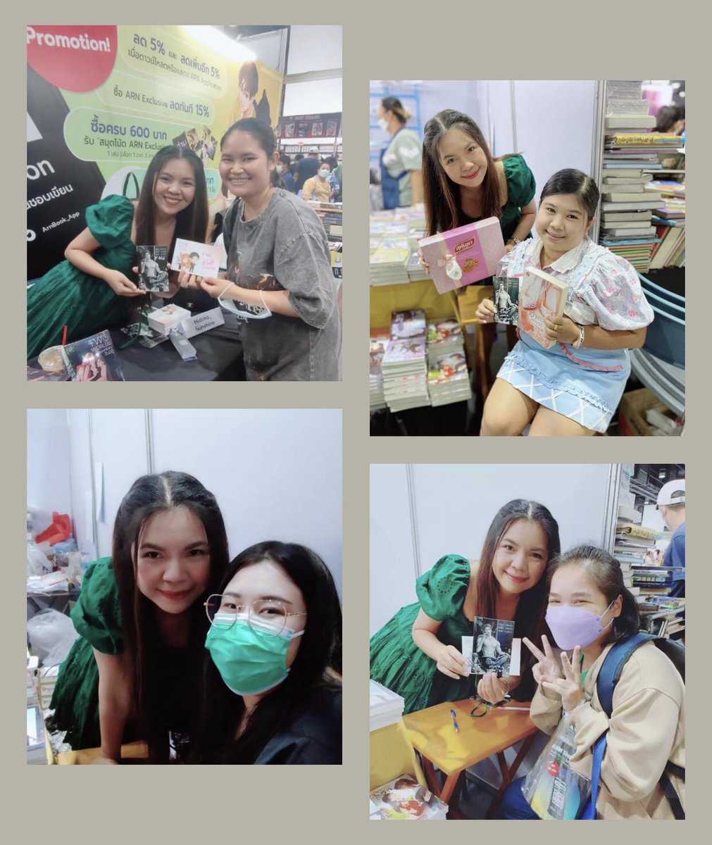 Hideko_Sunshine's tweet photo. มันดีใจและตื้นตันจนบอกไม่ถูกจริงๆ 

ขอบคุณทุกคนที่มาหา เอาหนังสือมาให้เซ็นมาถ่ายรูปด้วยกัน เอาดอกไม้มาให้ เอาขนมมาให้ มาทวงงาน มาคุยถึงนิยายเก่าๆ มาทวงนิยายใหม่ๆ มาเม้าท์เล่มคุณเบียร์ #เมียคุณคนชั่ว ที่เพิ่งออก และมาทวงเซ็ต TATTOO เวอร์ชั่น 20+ 🫣 https://t.co/cxpcHY4Ouy