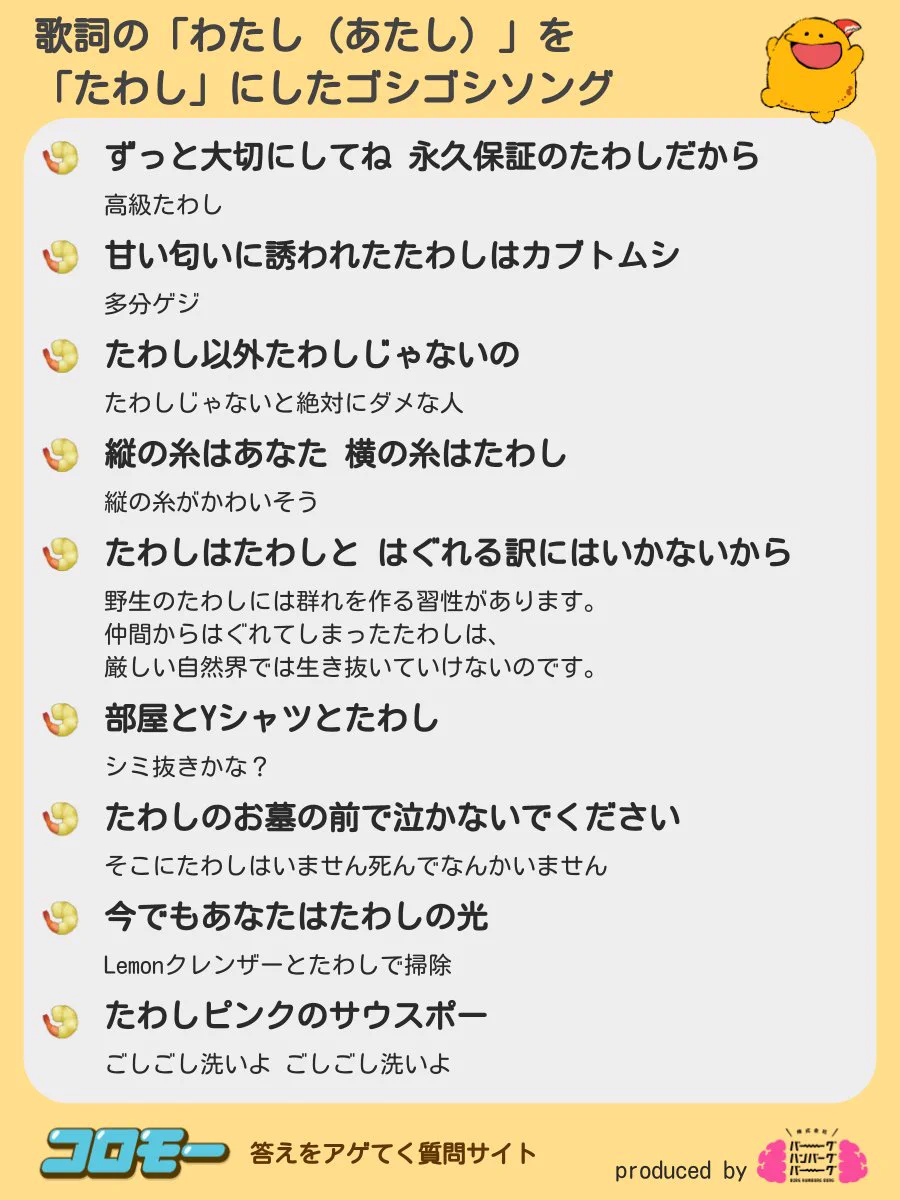 あなたはどのたわしがお好み？歌詞の「わたし」を「たわし」にした『ゴシゴシソング』が最高すぎるｗｗ